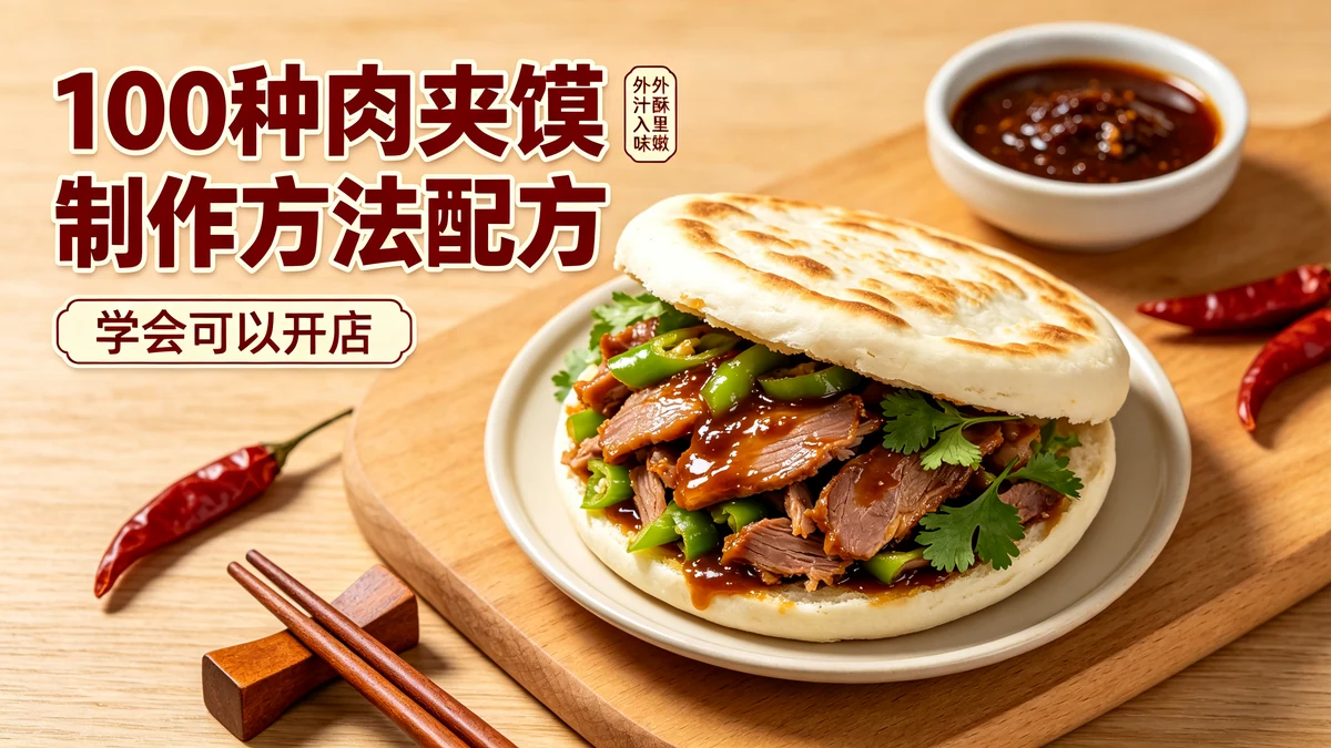 100种肉夹馍制作方法配方 学会可以开店