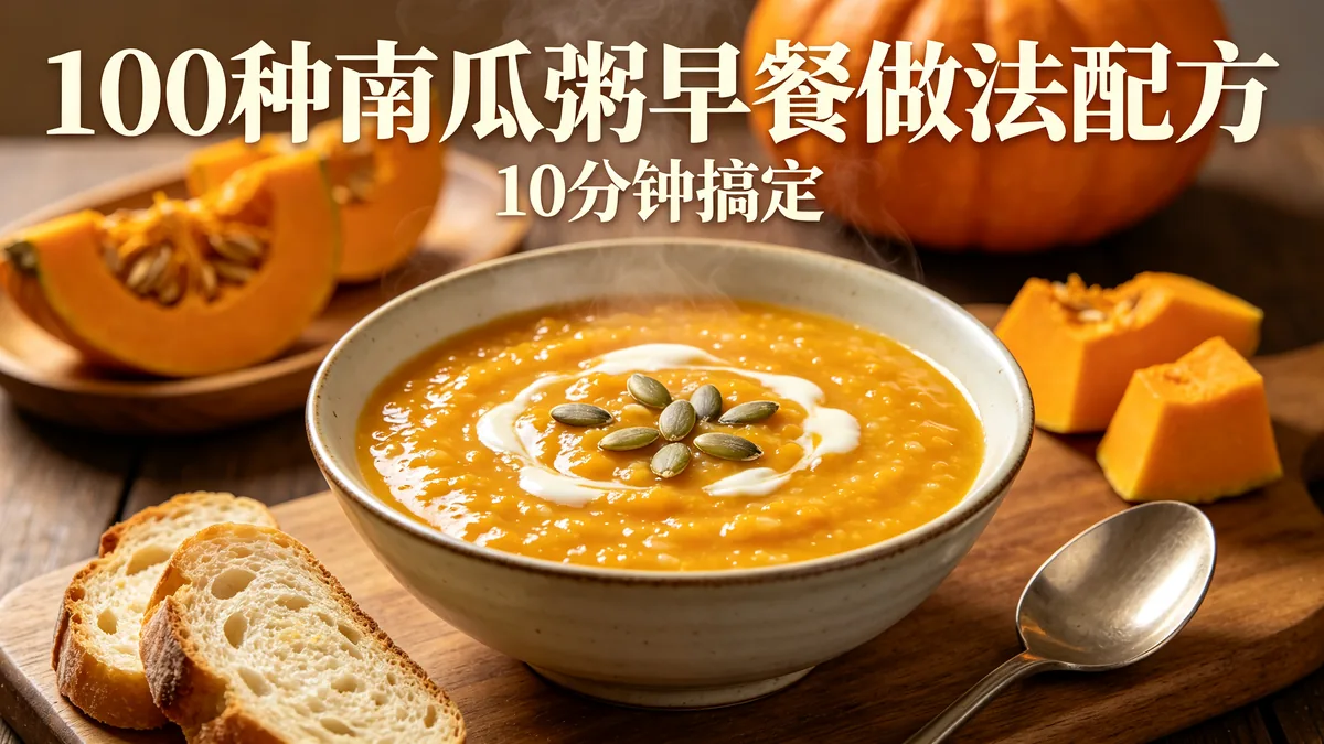 100种南瓜粥早餐做法配方 10分钟搞定