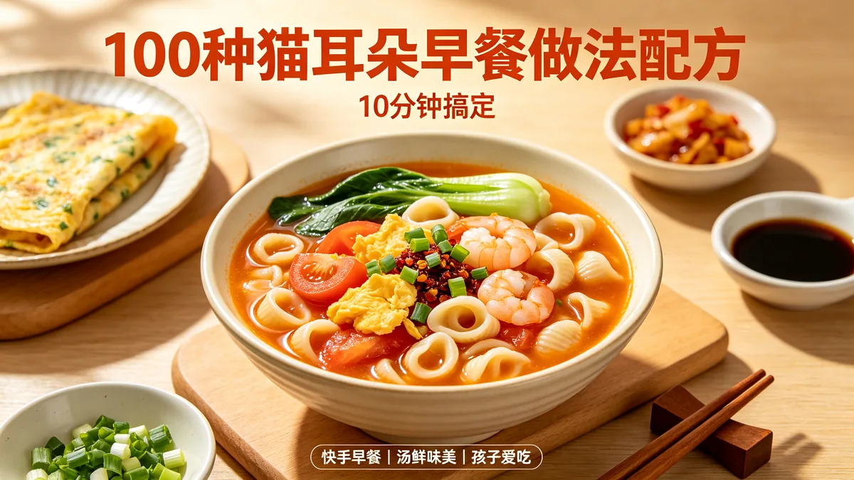 100种猫耳朵早餐做法配方 10分钟搞定