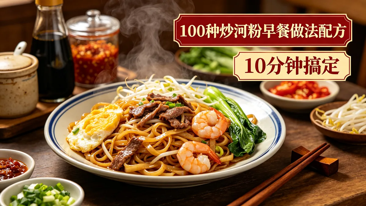 100种炒河粉早餐做法配方 10分钟搞定