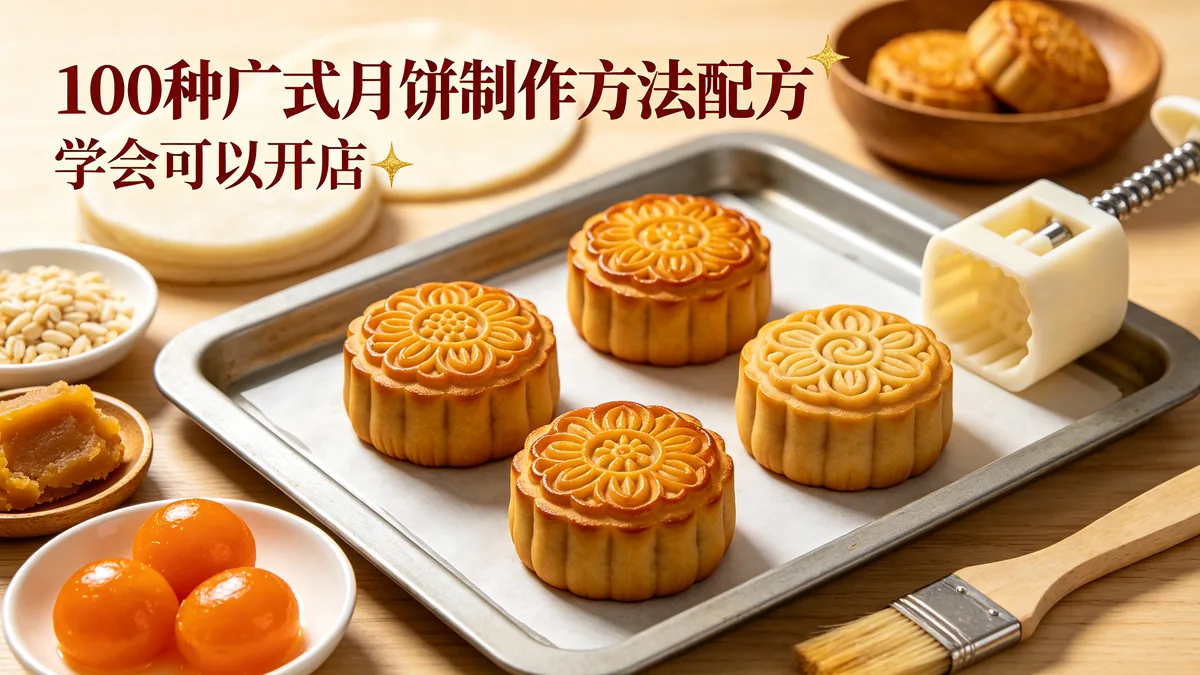 100种广式月饼制作方法配方 学会可以开店