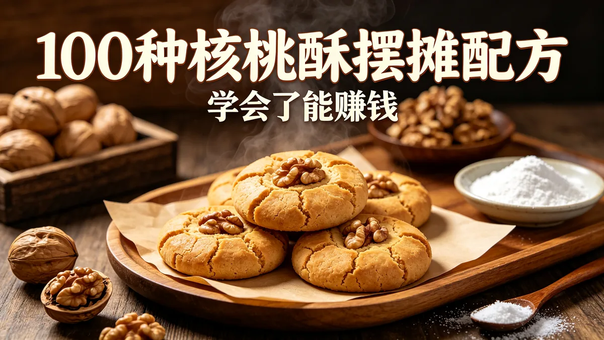 100种核桃酥摆摊配方 学会了能赚钱
