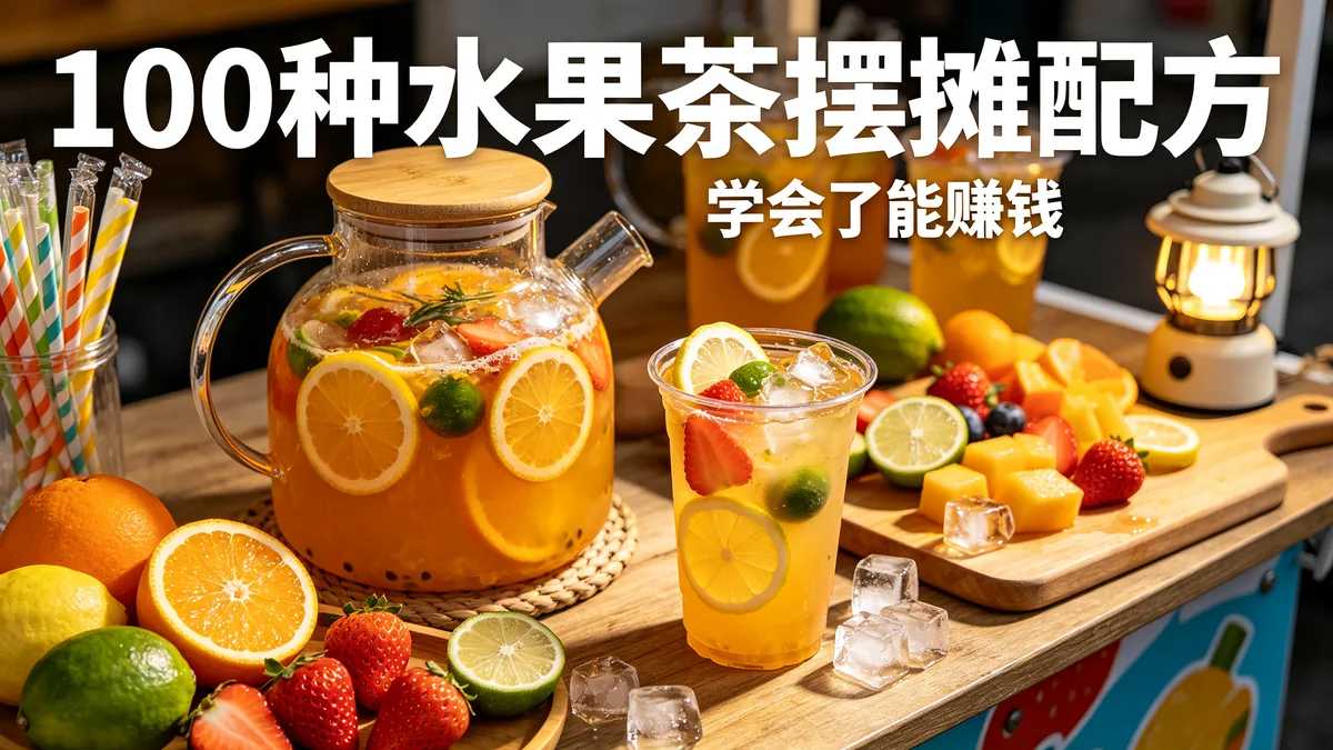 100种水果茶摆摊配方 学会了能赚钱
