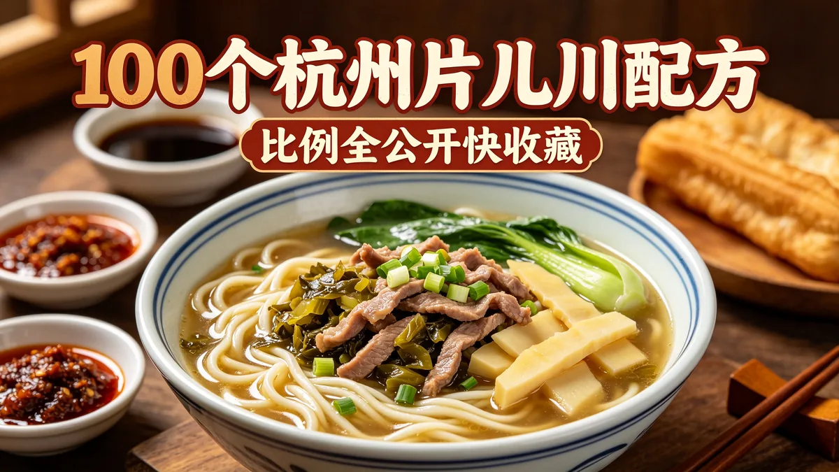 100个杭州片儿川配方 比例全公开快收藏