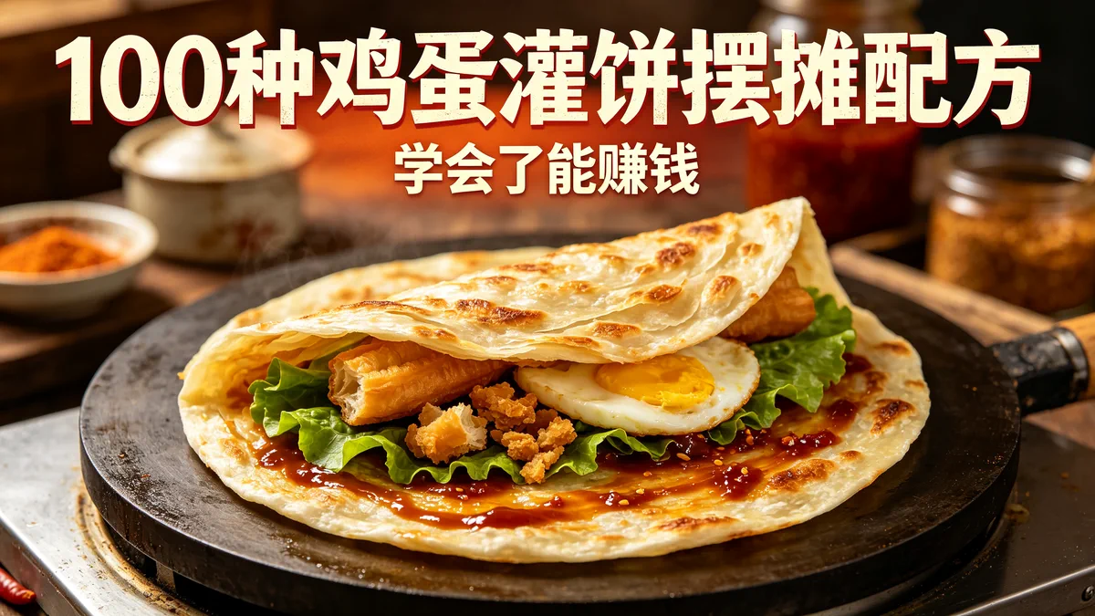 100种鸡蛋灌饼摆摊配方 学会了能赚钱