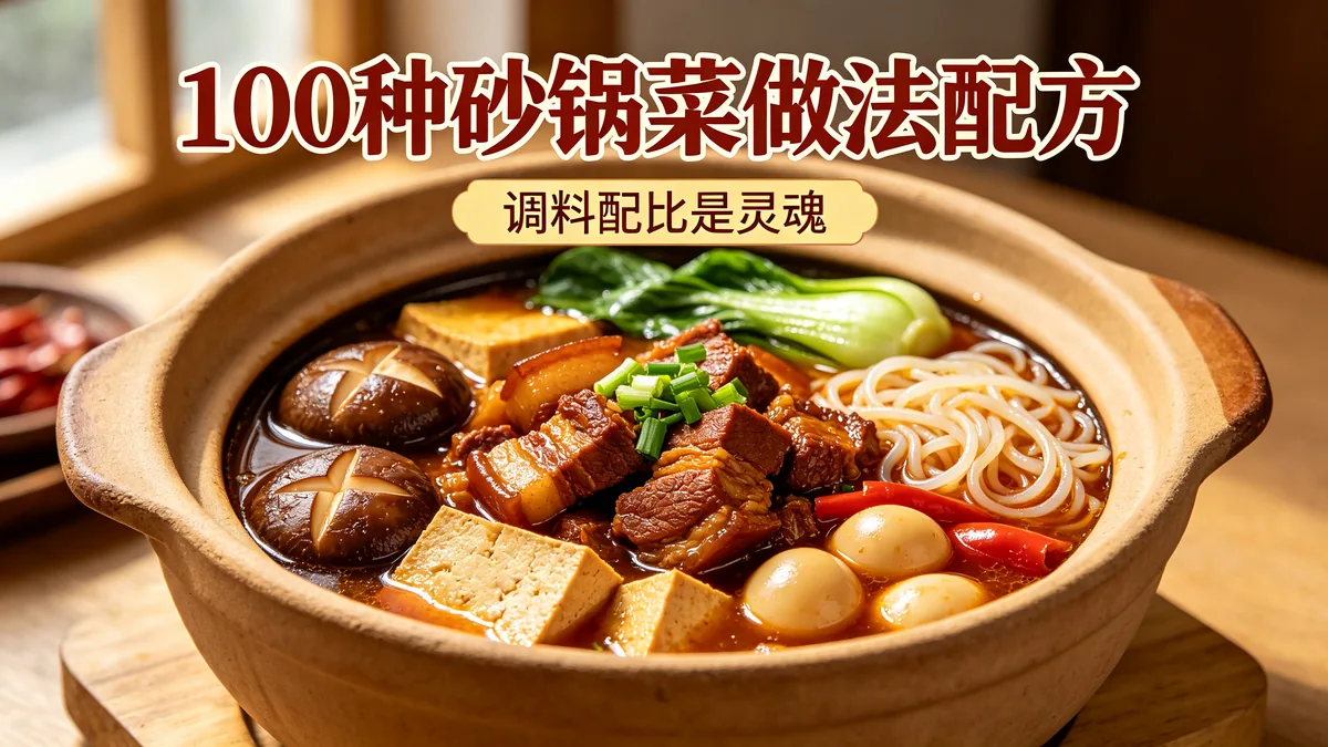 100种砂锅菜做法配方 调料配比是灵魂