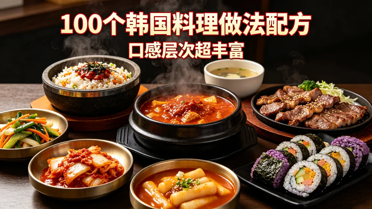 100个韩国料理做法配方 口感层次超丰富