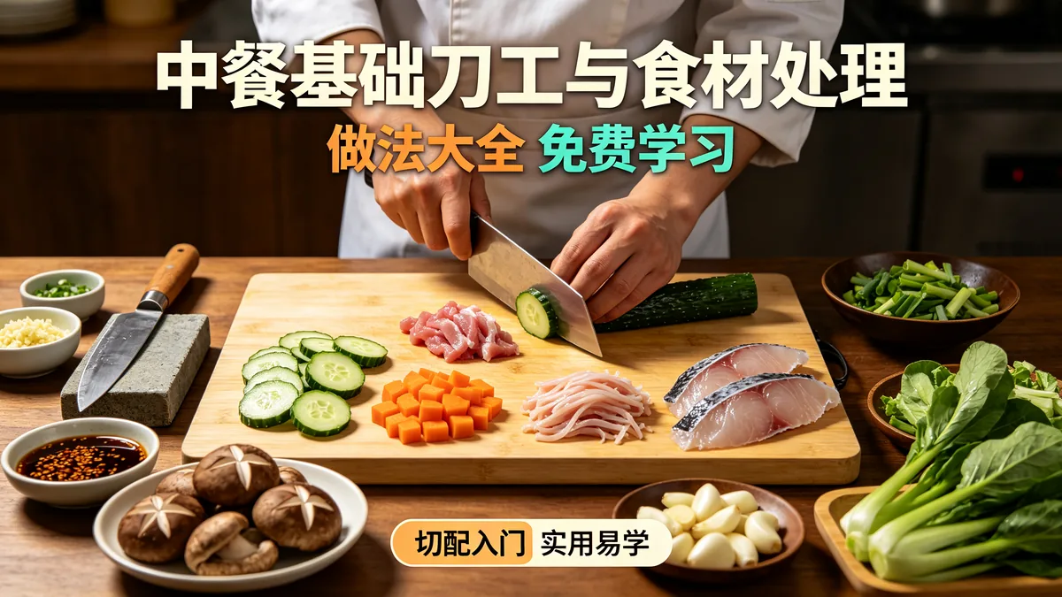 中餐基础刀工与食材处理 做法大全 免费学习配图