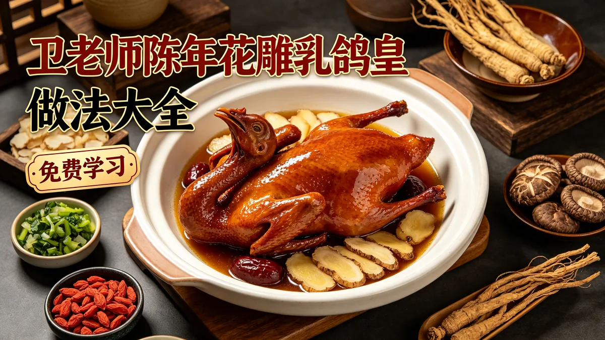 卫老师陈年花雕乳鸽皇 做法大全 免费学习配图