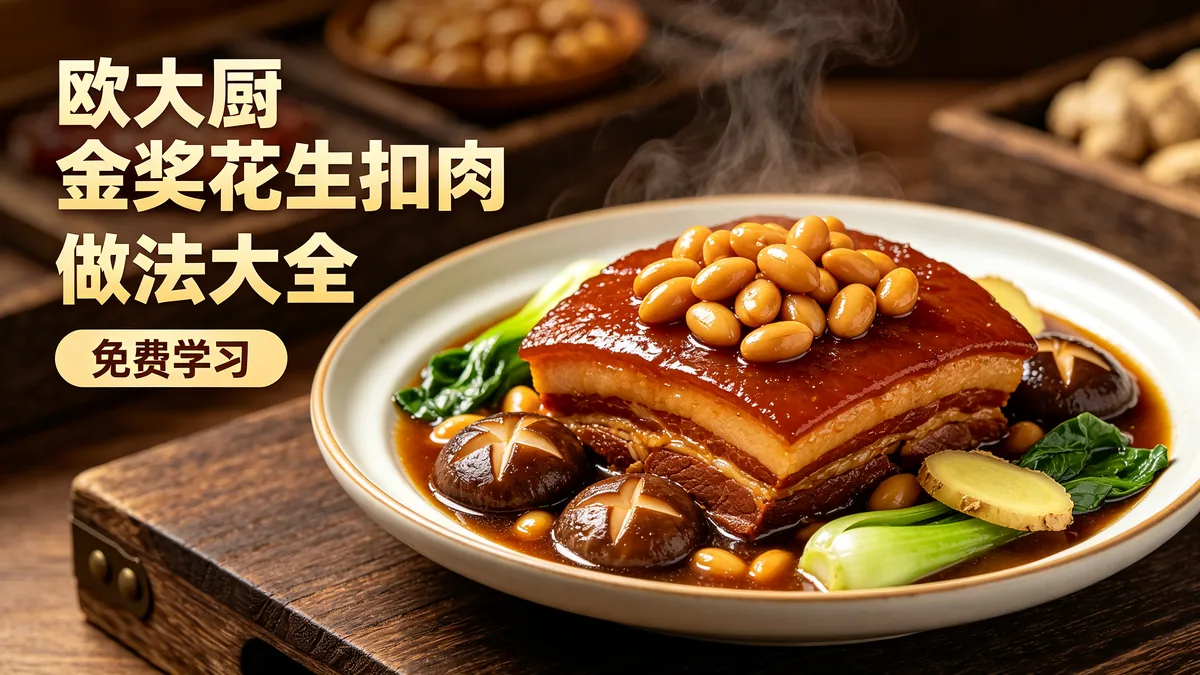 欧大厨金奖花生扣肉 做法大全 免费学习配图
