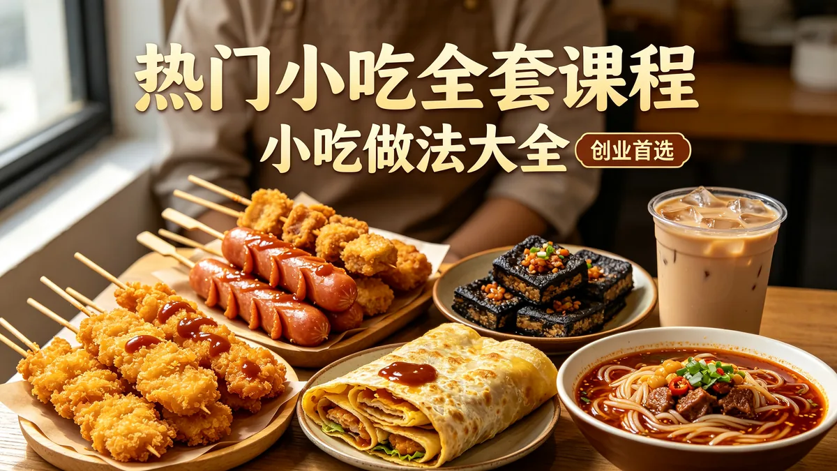 热门小吃全套课程 小吃做法大全 创业首选配图
