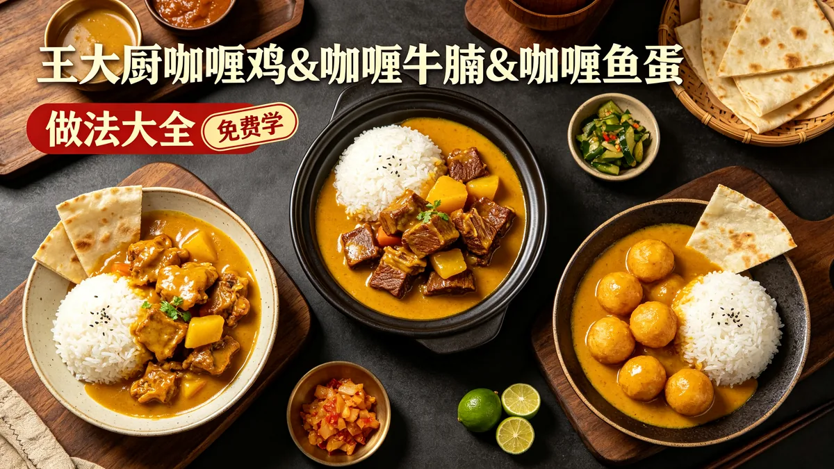 王大厨咖喱鸡&amp;咖喱牛腩&amp;咖喱鱼蛋 做法大全 免费学配图