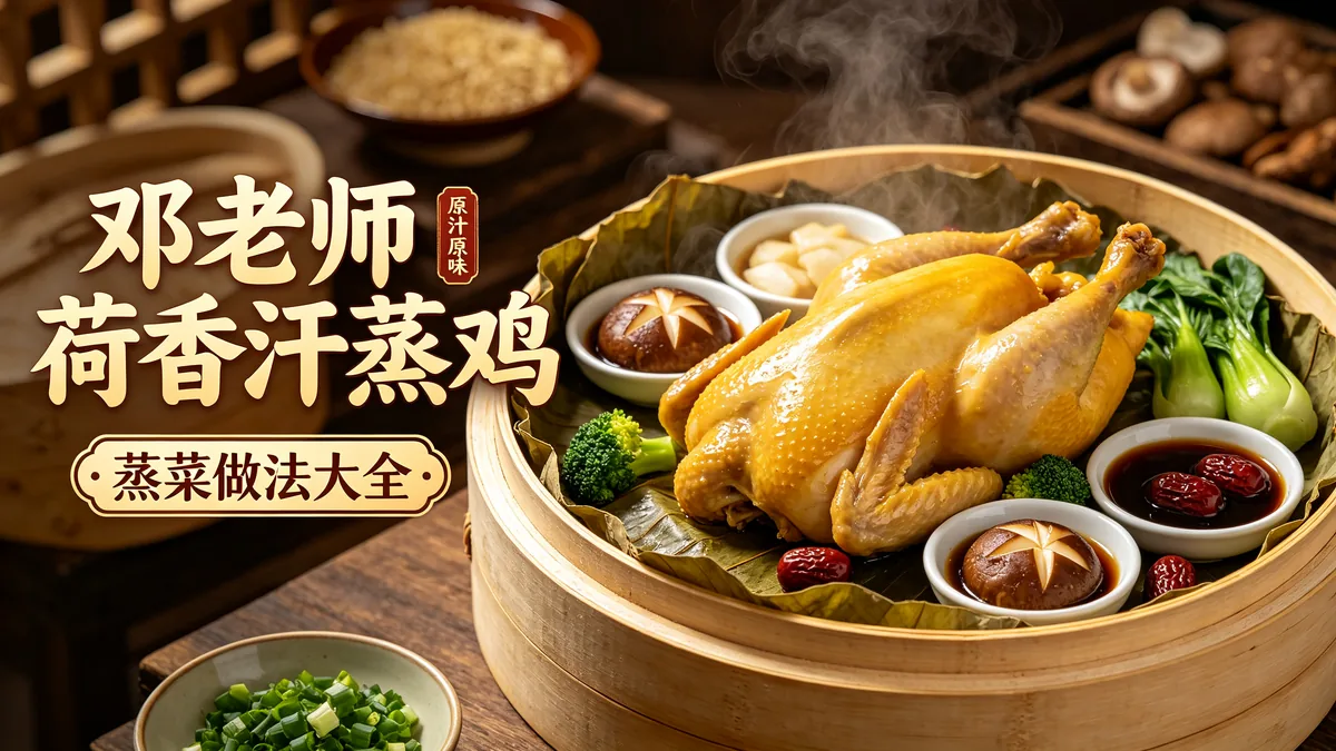 邓老师荷香汗蒸鸡 蒸菜做法大全 原汁原味配图