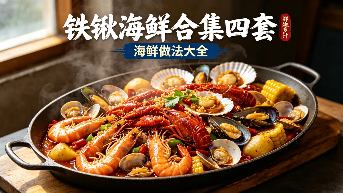 铁锹海鲜合集四套 海鲜做法大全 鲜嫩多汁配图