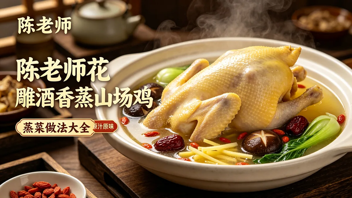 陈老师花雕酒香蒸山场鸡 蒸菜做法大全 原汁原味配图