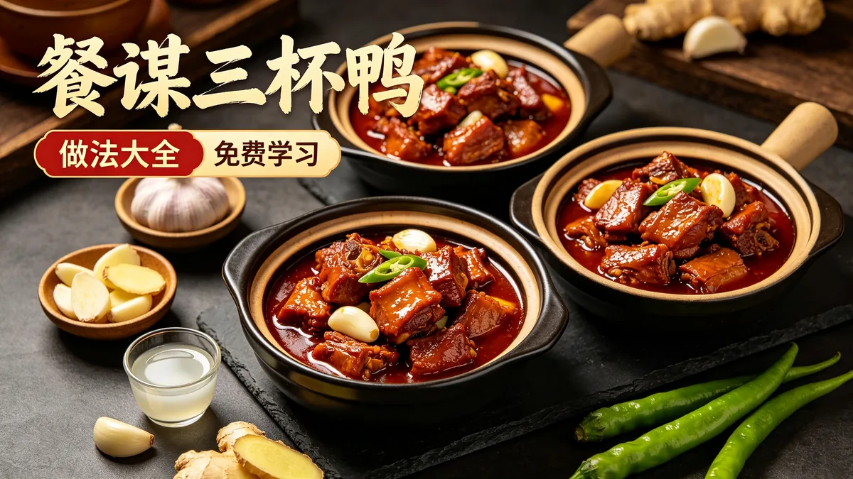 餐谋三杯鸭 做法大全 免费学习配图