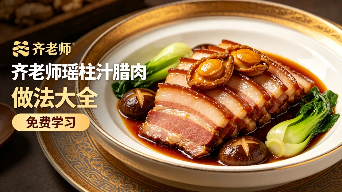 齐老师瑶柱汁腊肉 做法大全 免费学习配图