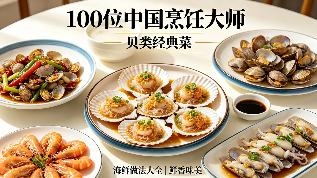 100位中国烹饪大师.贝类经典菜 海鲜做法大全 鲜嫩多汁 缩略图